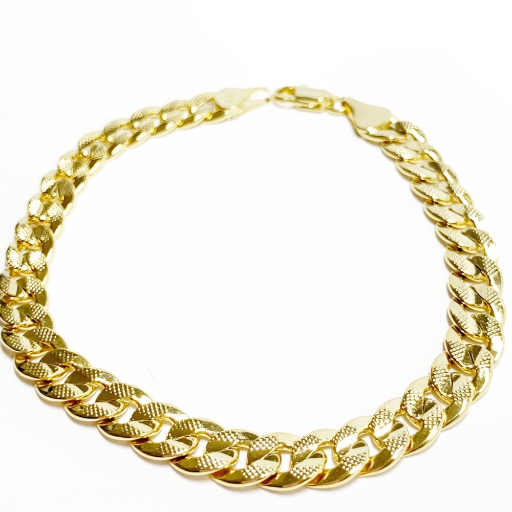 Macys Gold Plated Cuban Link Chain Bracelet